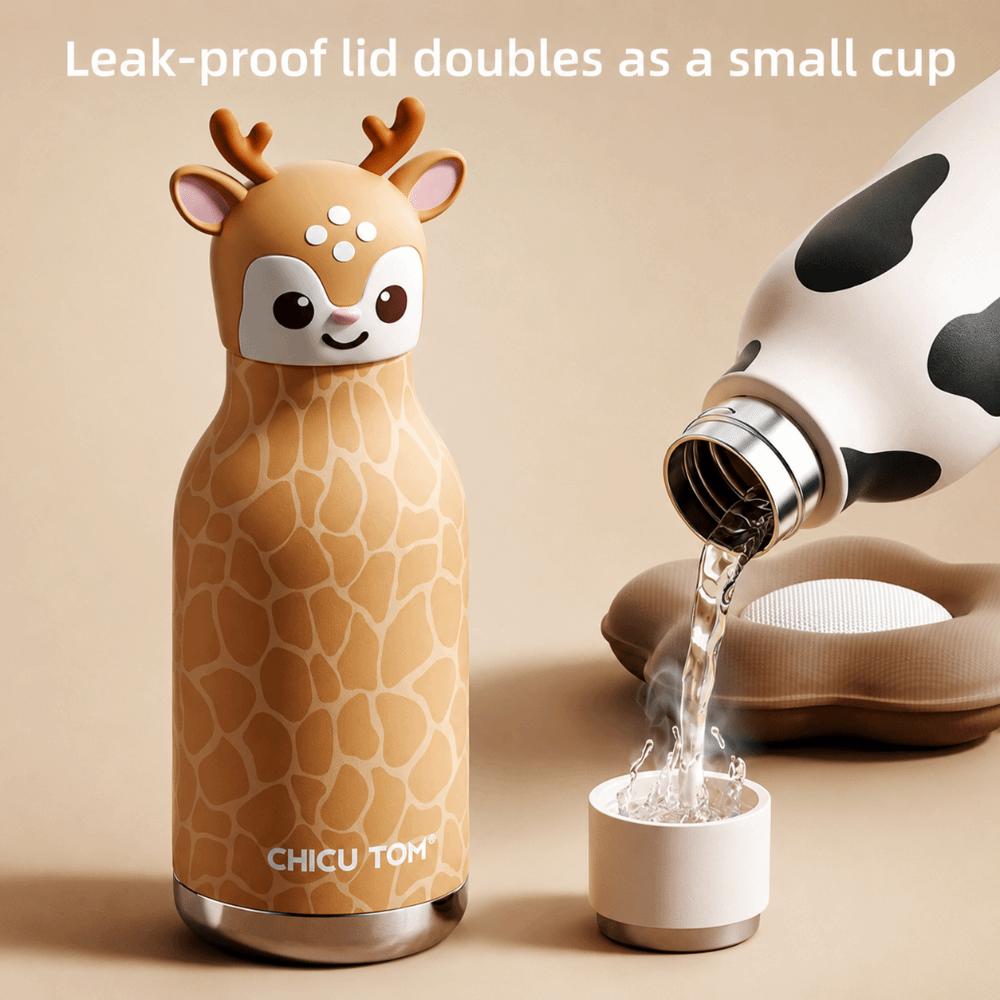 Cartoon Animal Shapes Insulated Water Bottle 480ml Vacuum Insulated Bottle  for Daily Use