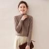 Autumn-Winter Women's Cashmere Sweater: Solid Color, Half High Roll Neck, Seven Stitches, Double Strand, Thickened Design