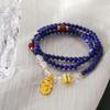 Vintage High-End Natural Lapis Lazuli White Crystal Multi-Circle Bracelet Bracelet.