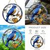 Simulated Blue Bird Branch Pattern Circular Acrylic Pendant For Garden Outdoor Decor