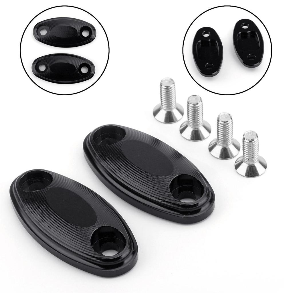 NEW Engraved Mirror Block Off Base Plates For Honda CB650F 125R 250R 17-18 Black