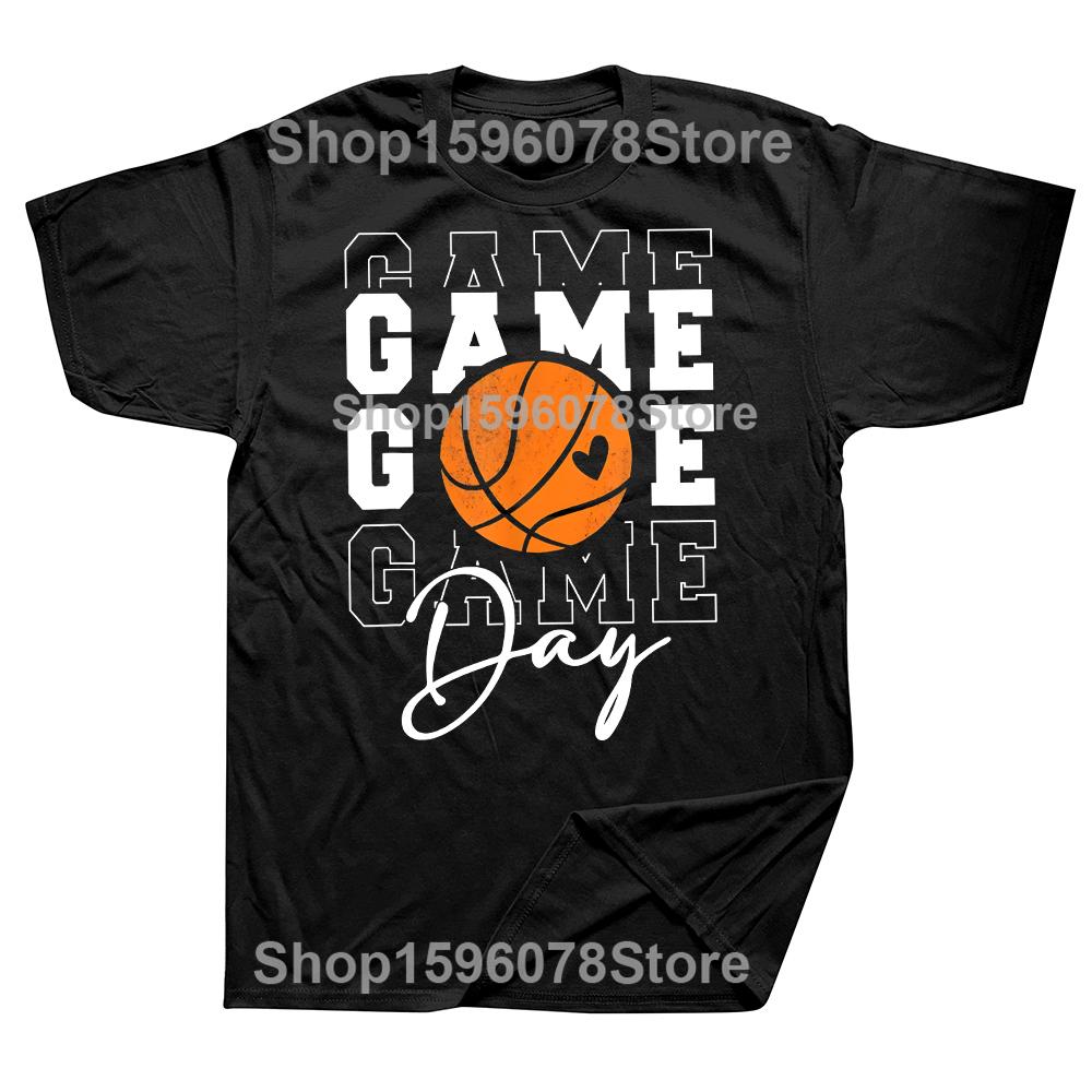 

Game Day Basketball Shirt for Youth Boy Girl Basketball Mom TShirt Cotton Funny Shirt Mens Clothing Vintage T Shirt Camisas 4XL