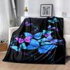 1pc Butterfly Printing Lightweight Flannel Blanket, Comfortable and Warm Blanket, for Camping Sofa Bed and Couch Office, in All Seasons
