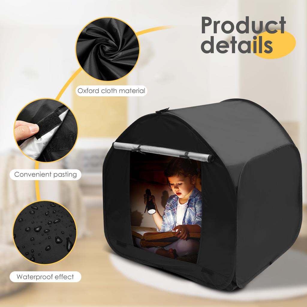 Senzorický stan Skládací vyskakovací stan Přenosný dětský vnitřní stan Oxford Fabric Black Out pro autistické děti pomáhá zlepšit soustředění
