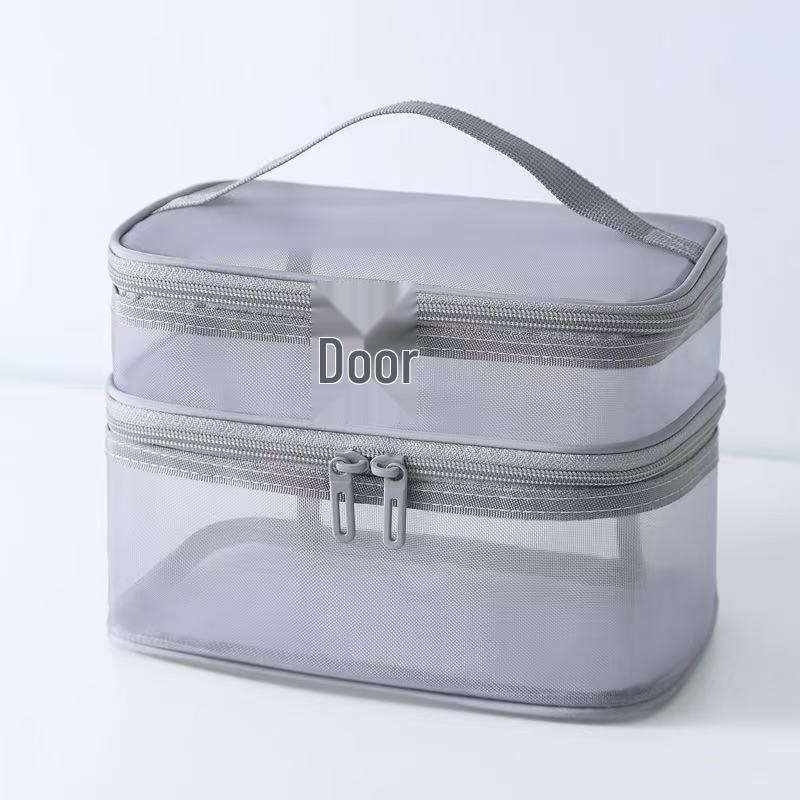 Large Mesh Makeup and Toiletry Bag - Portable, Travel-Friendly, Customizable Logo