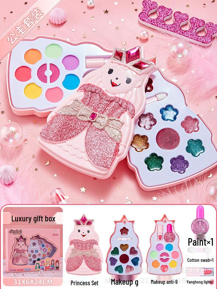 

Нетоксичный игровой набор косметики для девочек 3-6 лет: Губная помада и лак для ногтей