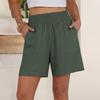Short de sport pour femme, couleur unie, doux, avec poches, idéal pour le yoga et l'entraînement