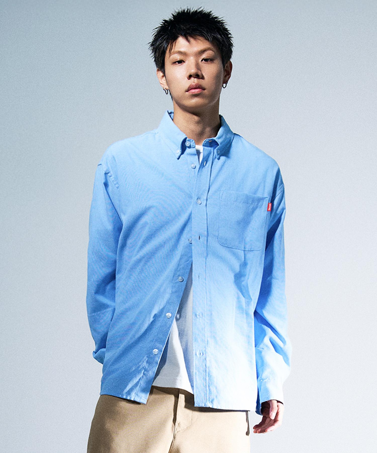 Treasure Flame Pocket Oxford Shirt Blue L