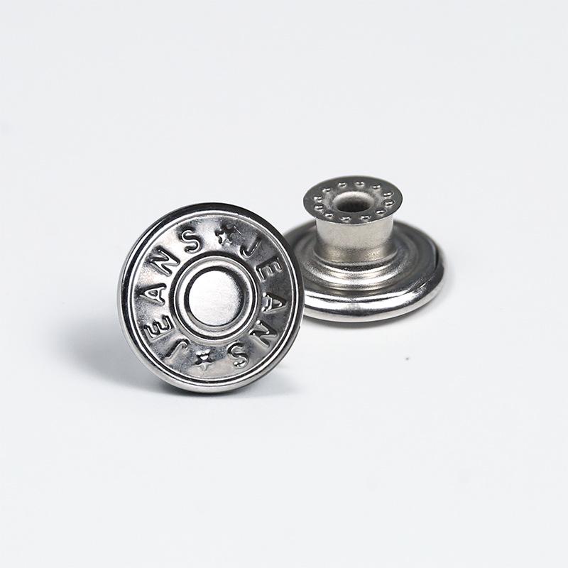 Antique Bronze Smooth Metal Tack Button for Jeans, Jackets & Dungarees with Engraving