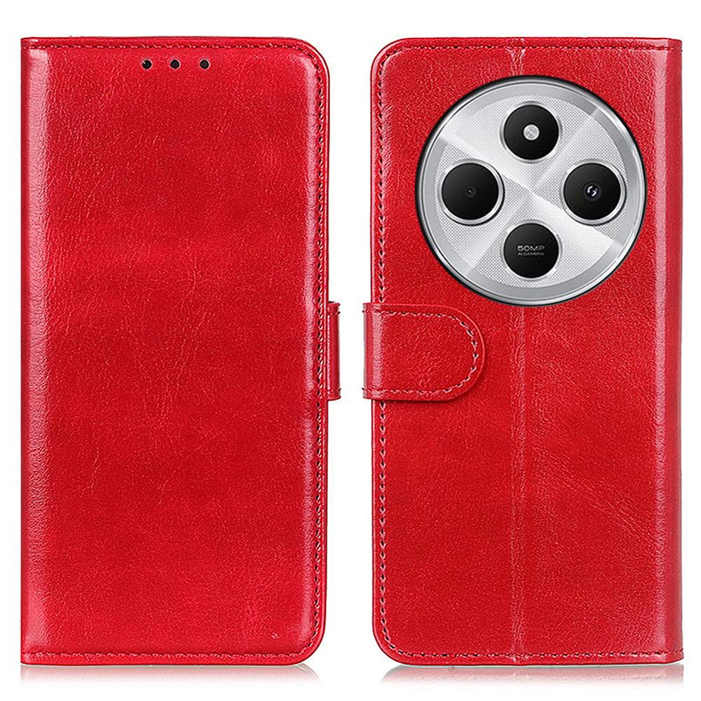 For Xiaomi Poco C75 4G/Redmi 14R 5G/14C 4G Case Crazy Horse Texture PU Leather Phone Stand Cover