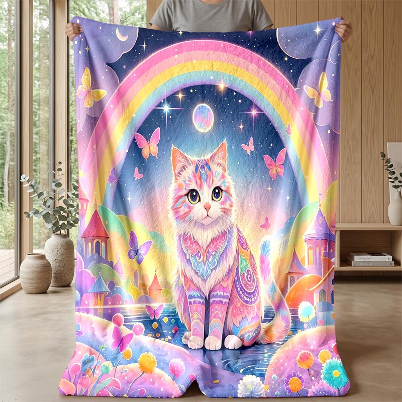 Fall Kittens Hugging Theme blanket Lightweight Warm Flannel Blanket Decorative Throw Blanket for Home Decoration