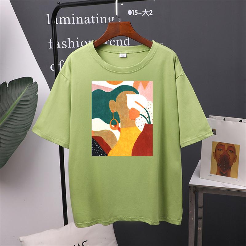 Vintage Printed Short Sleeve T-shirt Women Cotton O-neck Tees Female Chic Aesthetic Graphic Tees
