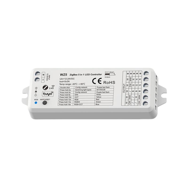 SKYDANCE ZigBee & RF 5 in1 CV Controller WZ5/WZ1 (Tuya App) WiFi WT5/WT1 Bluetooth WB1/WB5 RF 2.4G Voice switch Remote DC12-24V