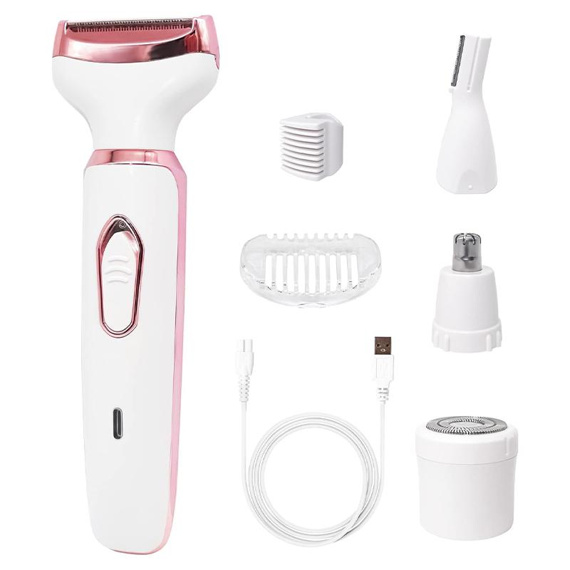 4 In 1 Electric Epilator Bikini Eyebrow Nose Women Lady Facial Hair Removal Trimmer Body Painless Female Depilator Skin Care