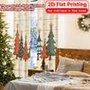 2D Flat Printing  2pcs FestiveTrees Modern Contemporary Curtains 100% Polyester Curtains Decorations for Grey   Semi-Transparent
