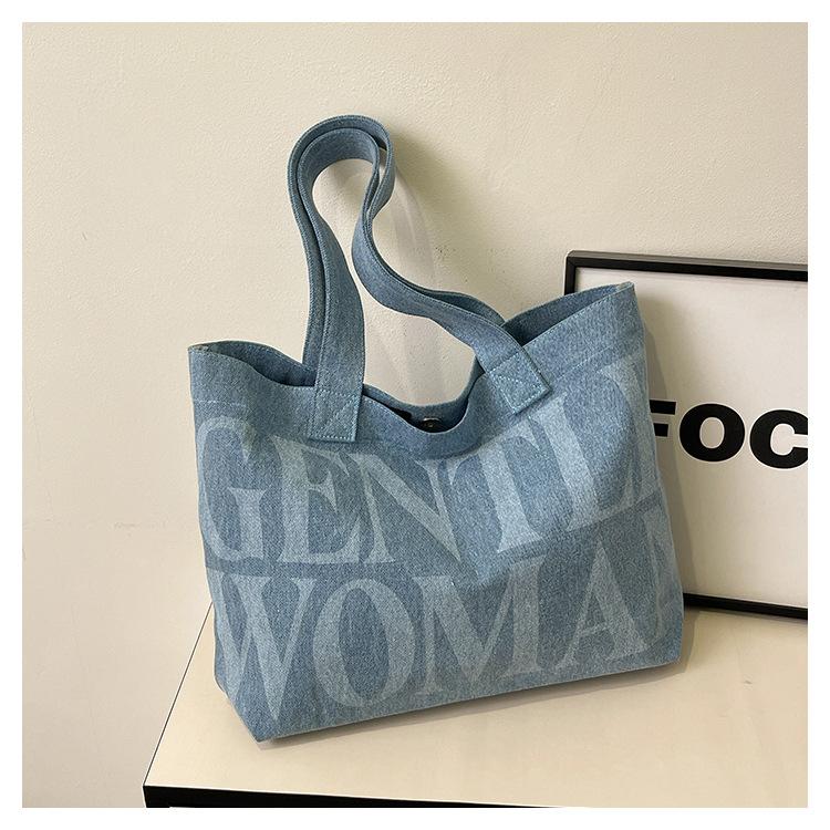 Large capacity letter bag women's spring and summer new fashion shoulder tote bag going out portable shopping bag