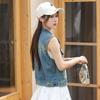 Women's Sleeveless Denim Waistcoat - Summer Trendy, Versatile, Lightweight Small Size