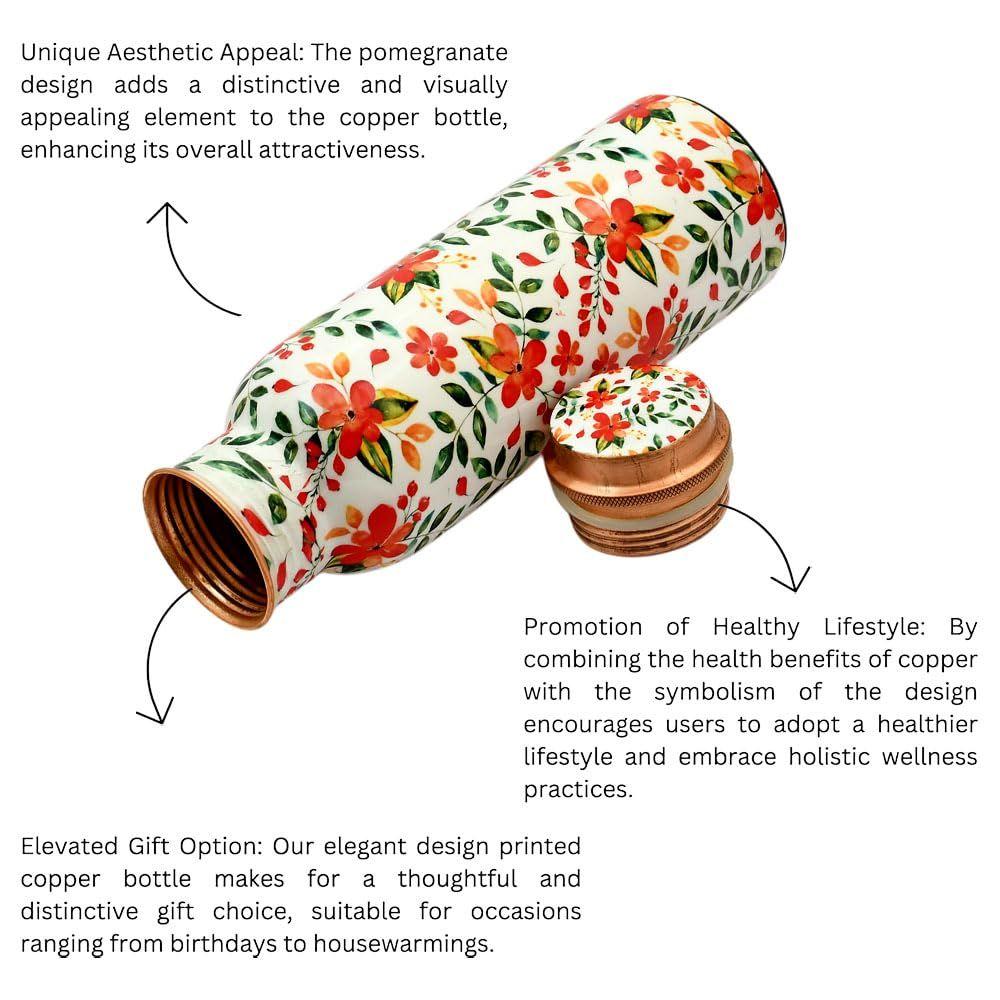 Copper Water Bottle 750 ML With Anti Oxidant Properties | Diwali Gifts for Family and Friends 100% Copper Water Bottle (Orange - 750 ML)