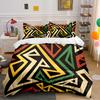 Abstract Geometrisch Zwart Rood Groen Geel Beddengoed set (1 dekbedovertrek, 2 kussenslopen, dekbed niet inbegrepen)