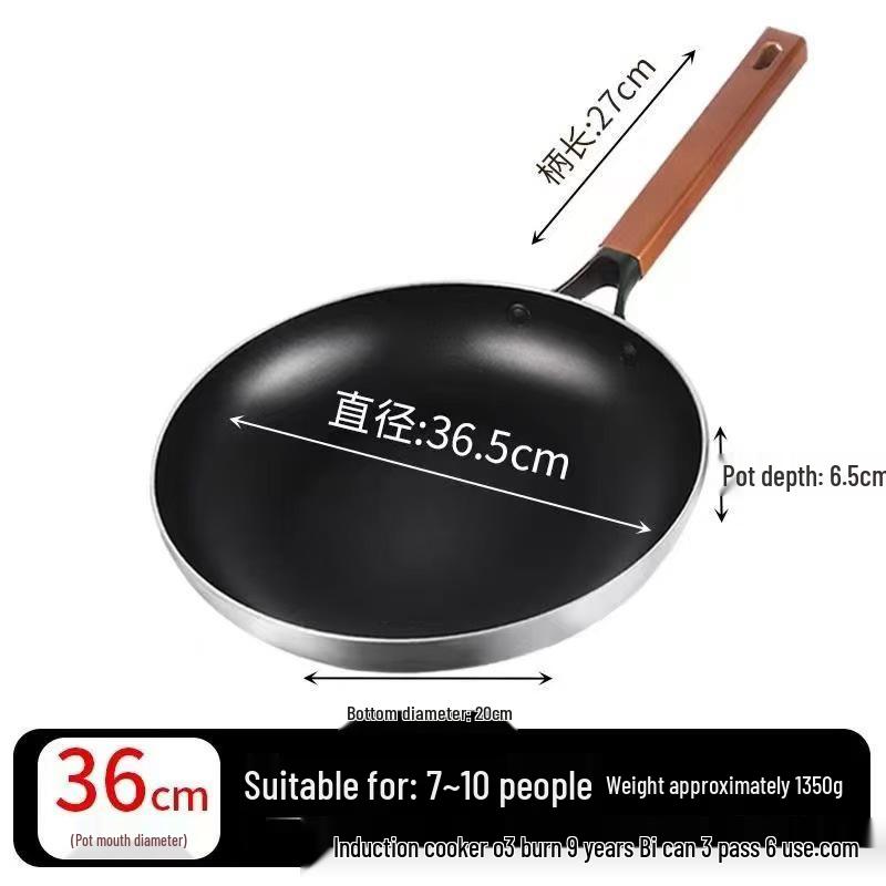 Non-Stick Single Handle Frying Pan for Steak, Eggs, and More - Compatible with Gas and Induction Cookers.