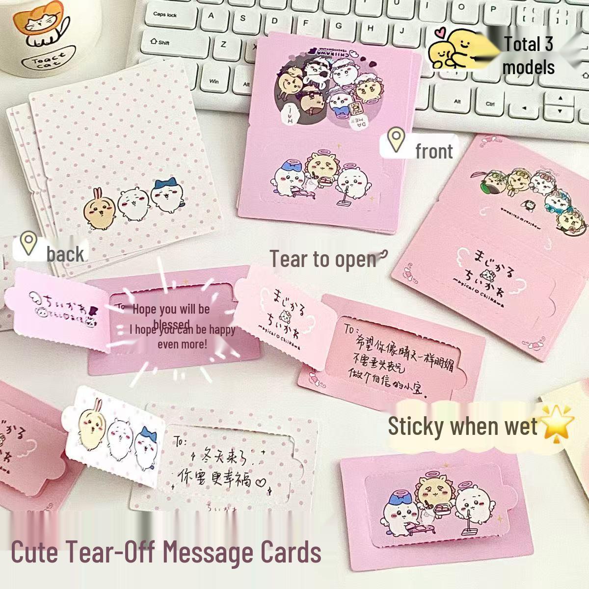 Giyikawa Creative Scratch-off Sticky Mini Message Cards - Tear-off Student Gift Notes Magic [10 pcs]