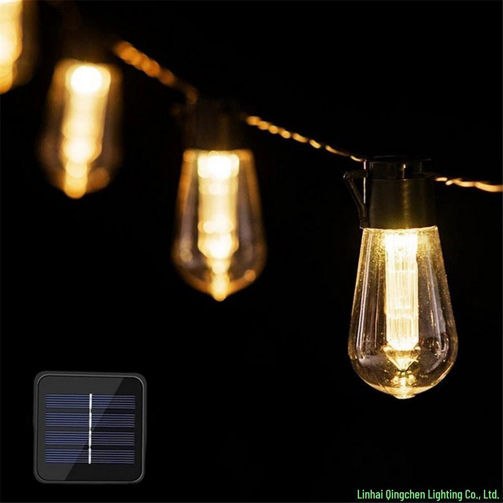Edison Solar Papaya String Lights - Retro Outdoor Waterproof Decor