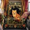 1pc Medieval style art fox blanket, al season lightweigh Poster blanket home office outdoor nap multifunc Poster blanketional blanket