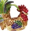 Chicken Figurine Jewelry Box Organizer Decoration Tabletop Sculpture Alloy Trinket