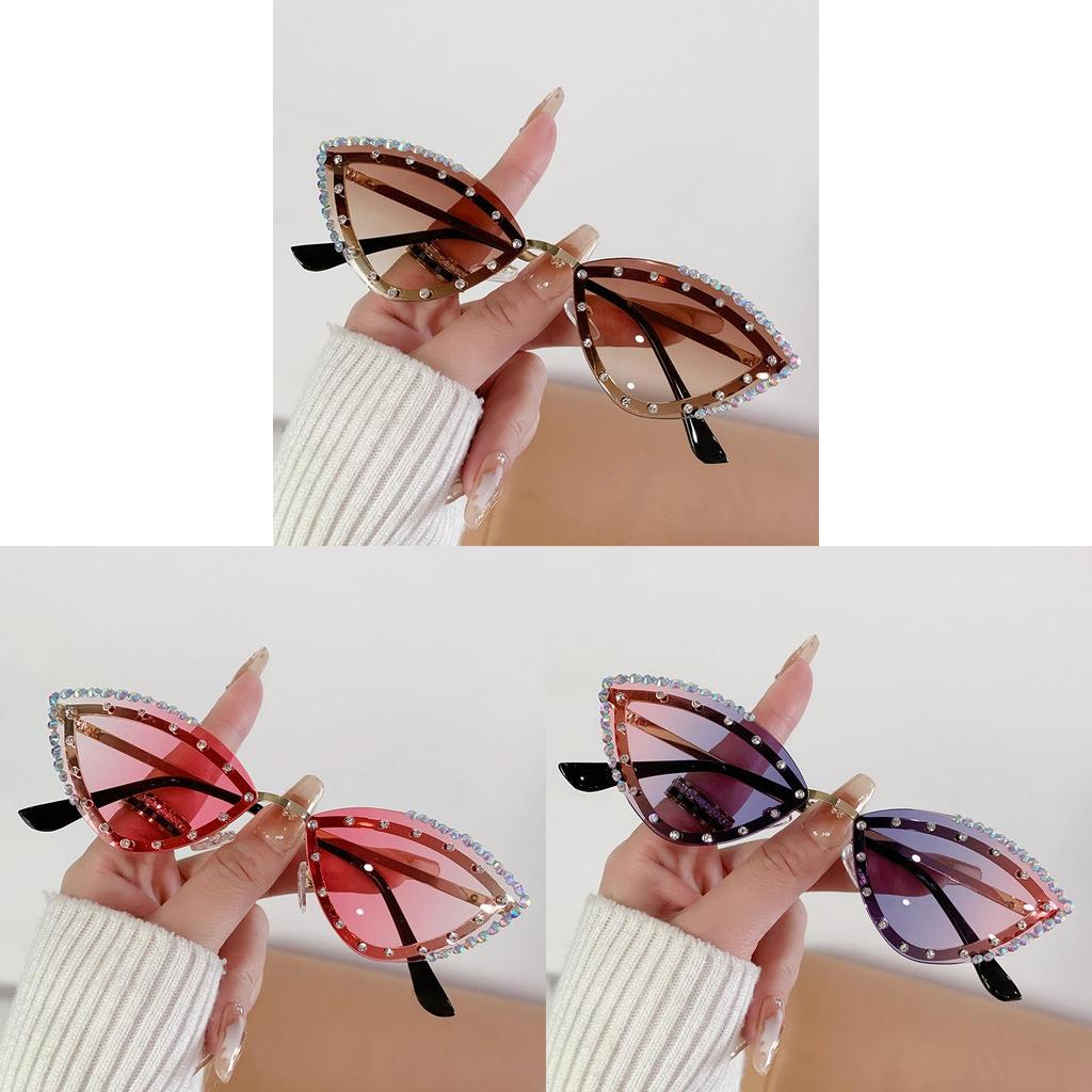 Cat Eye Sunglasses With Gold Metal Frame Uv400 Protection For Trendy Summer Outings