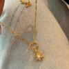 Light Luxury Classic Hexagonal Star Inlay Diamonds Necklace Pendant Exquisite Charm Retro Collar Chain Banquet Party Jewelry