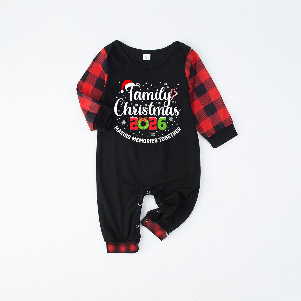 Family Matching Christmas Print Loungewear Set, Crewneck Long Sleeve Top and Pants