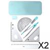2x Math Geometry Tool Drawing Compass Reusable Eraser 45° 60° Triangle Ruler Tools