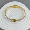 New Four-leaf Clover Zircon Gold-plated Stainless Steel Bracelet 18K, High Quality Waterproof Couple Bracelet, Wife Gift