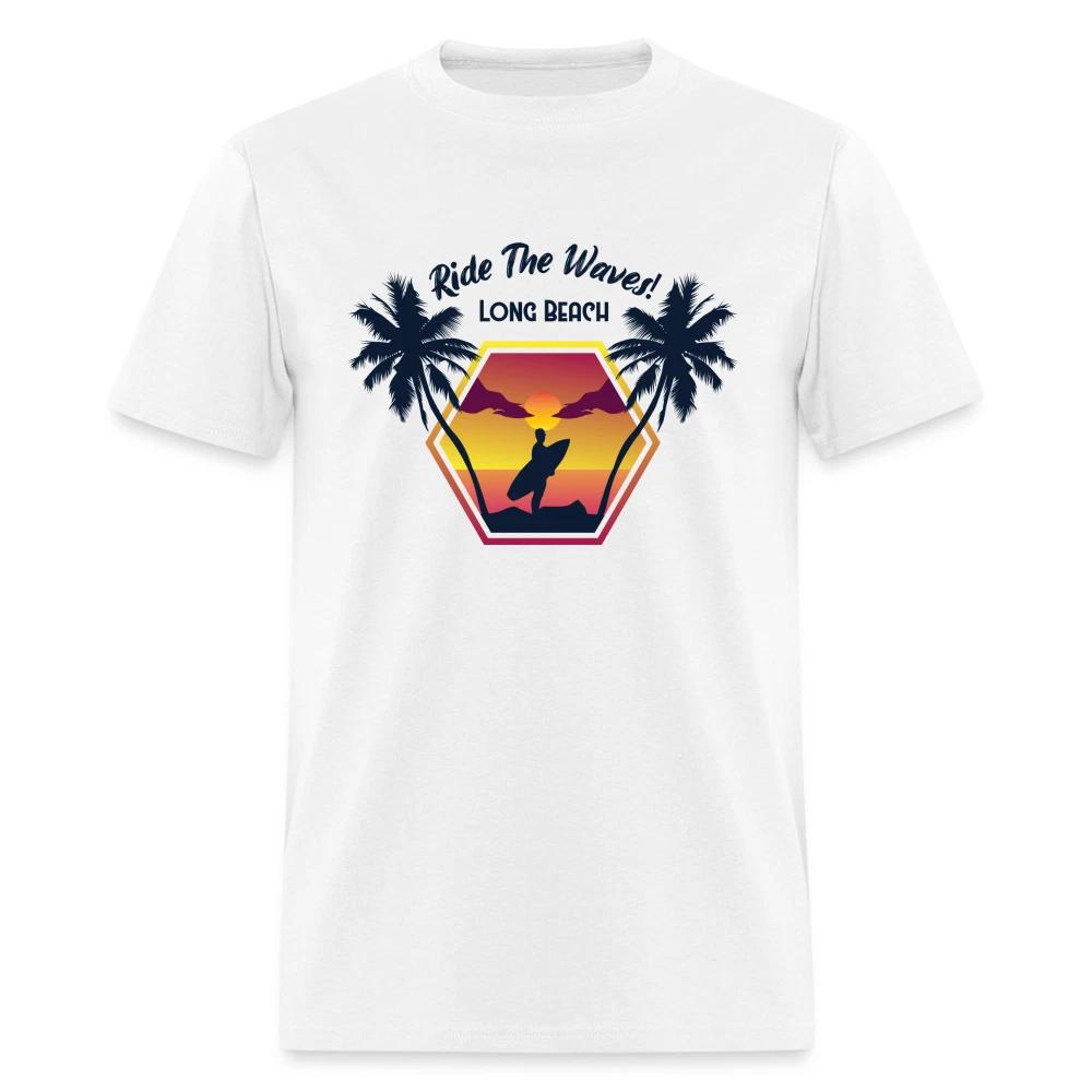 Ride the Waves shirt Ocean Surfing Lover Sunset Beach T-Shirt Size S-6XL XS