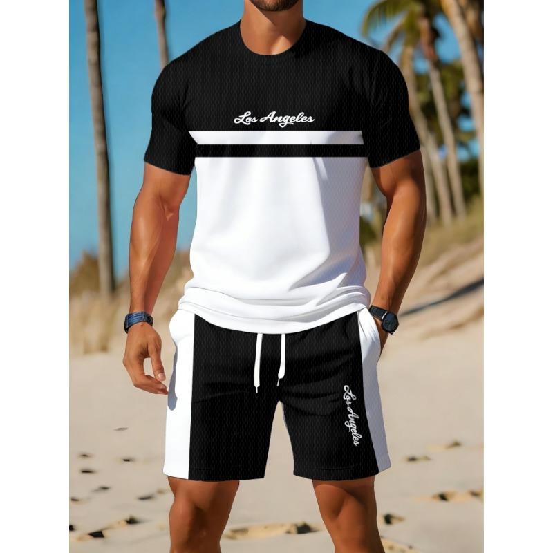 Casual Sports Suit Breathable Outdoor Casual Men's Round Neck T-shirt Shorts