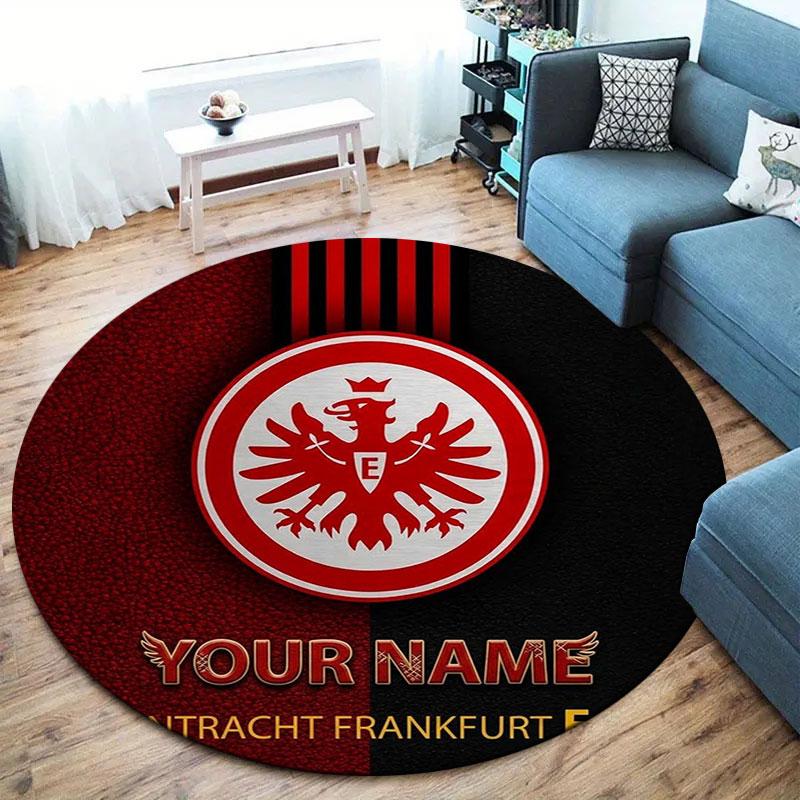 Eintracht Frankfurt Custom Name Round Area Rug,Carpet Rug for Living Room Bedroom Sofa Playroom Decor,Non-slip Floor Mat