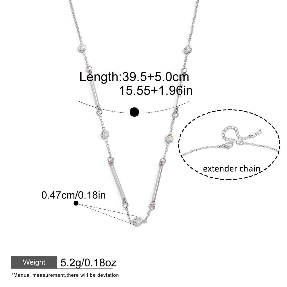

Yori White Cubic Zircon Classic Necklace Stainless Steel Golden Chain 18 K Pvd Plated Statement Jewelry Waterproof Party Gift