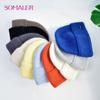 Women's Autumn Winter Angora Knit Beanie Hat with Folded Cuff & Metal Badge Fashion Warm Cap 54-58cm