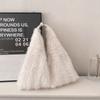 Autumn and Winter New Fashion Macaroon Women's Shoulder Bags Fluffy Long Plush High Capacity Armpit Bags Foreign Style Female Portable Large Tote Bags