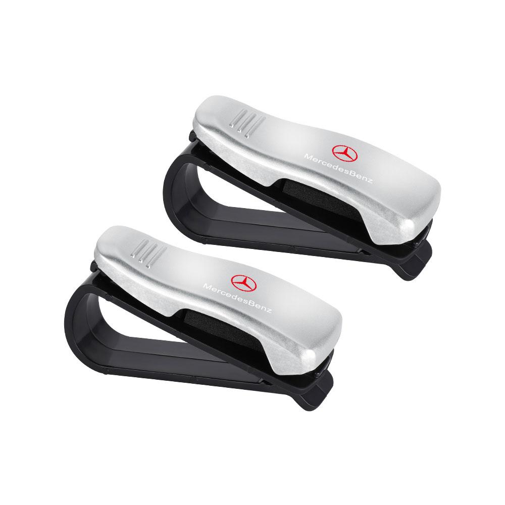 

2Pcs Car Glasses Clip Car Sun Visor Universal Ticket Card Clamp Fastener For Mercedes Benz G S R C E B A Class GLA GLK C180 E300 2pcs