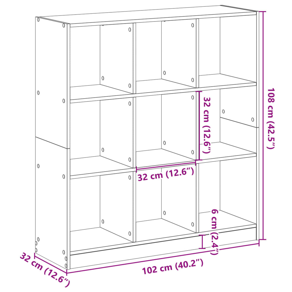 Bookshelf Sonoma Oak 102 x 32 x 108 cm Particleboard