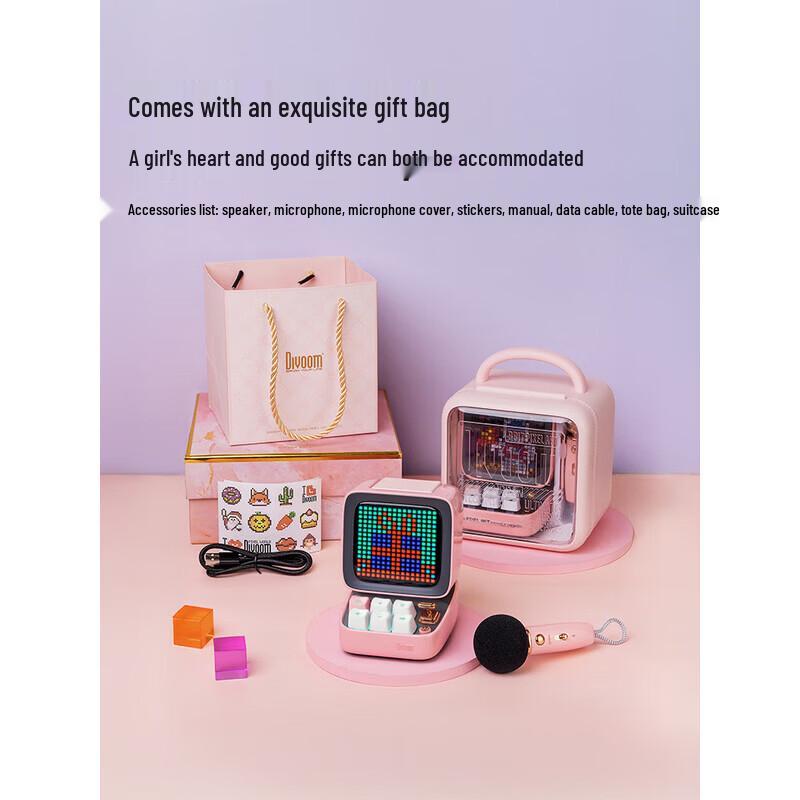 Divoom Ditoo-Mic Retro Pixel Bluetooth Speaker with KTV Microphone & Alarm CN plug (adapter included)