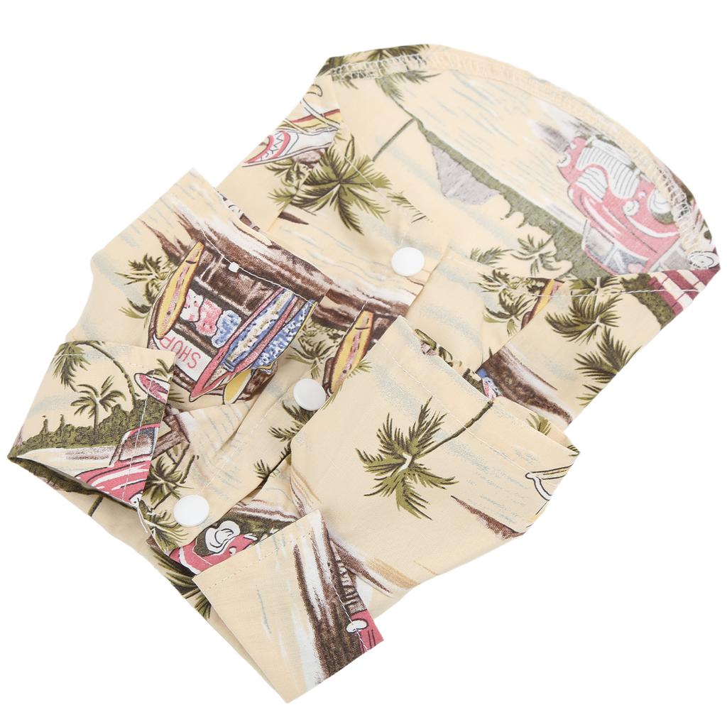 Hawaiian Dog Shirts Pet Summer Cool T Shirt with Coconut Tree Print for Dogs Cats BeigeXL