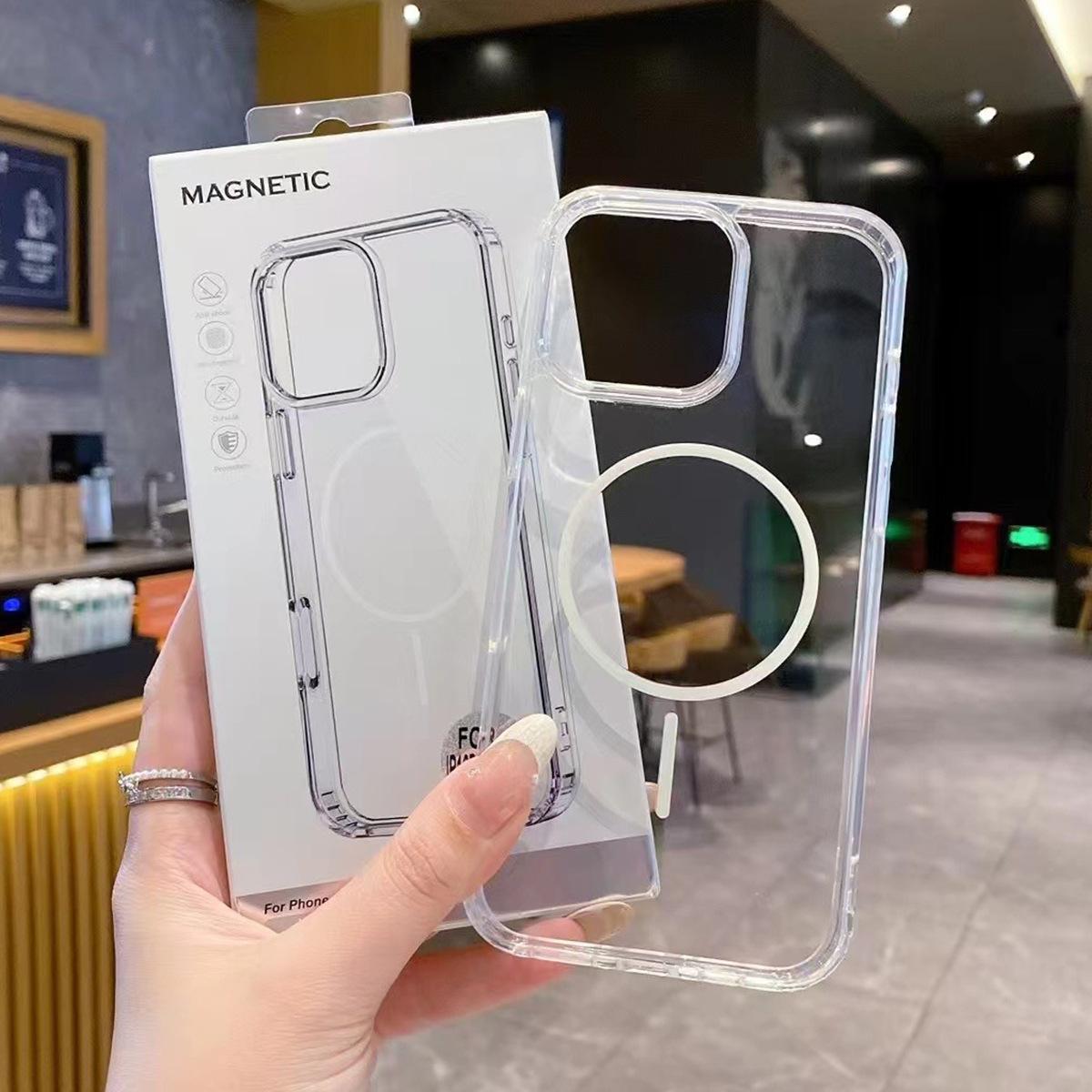 

For IPhone17 for Apple Mobile Phone Case, High-end, Simple, Ins Style, Transparent Color Magnetic Phone Case, New Style For iPhone 17PROMAX