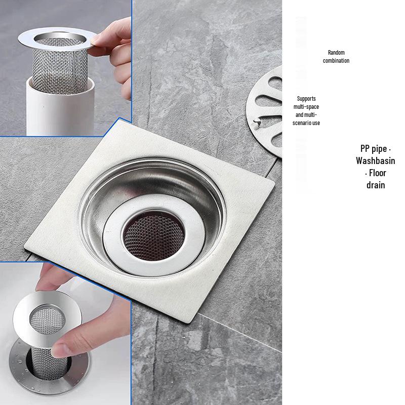 Stainless Steel Anti-Hair Clog Drain Filter for Bathroom Wash Basins