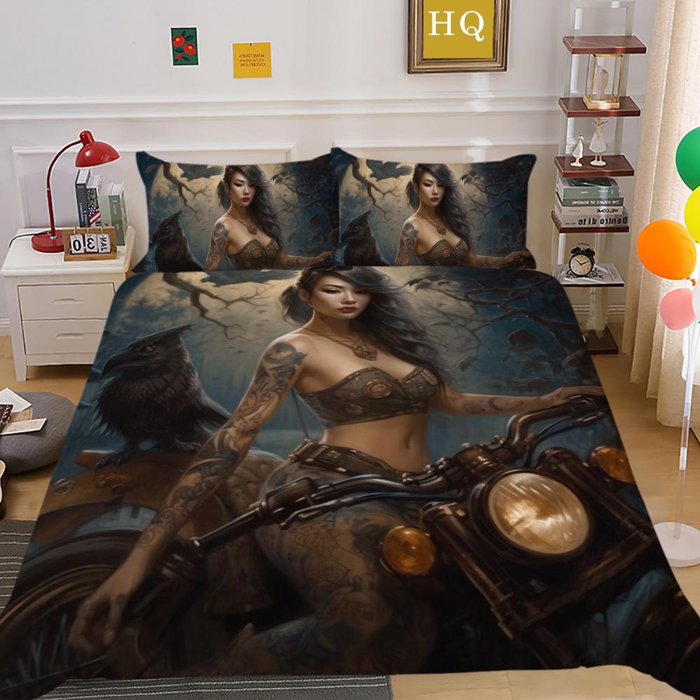 Krásný povlak na lůžkoviny s potiskem lebky Dvojitá velikost Mikrovlákno Ložní prádlo Teen Cool Módní Dekorace ložnice