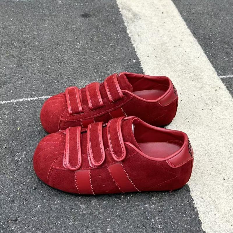 Ugly cute Velcro bread shoes early autumn new retro platform niche design sense leather break