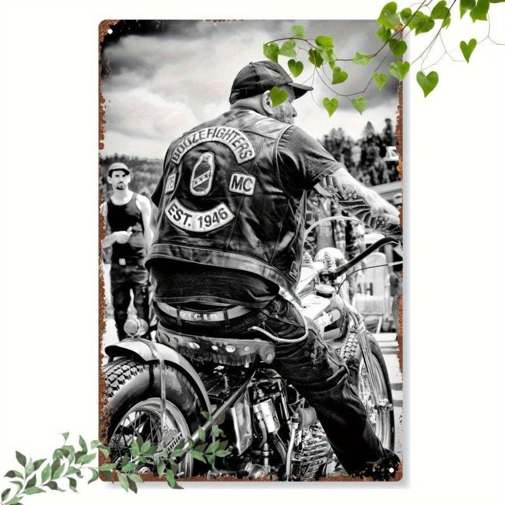 Retro Motorcycle Tin Sign Man Cave Garage Decor 20x30 Cm Metal Poster