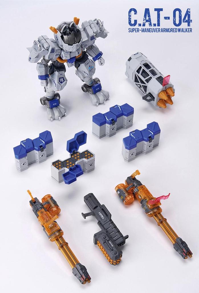 PLATZ XIAOT Super High Mobility Armor Cat Ninja Super Heavy Armored Mobile Weapon JIN Scale Plastic Model Kit XIA4 C.A.T-04 1/60 Pre-Colored (Robot)
