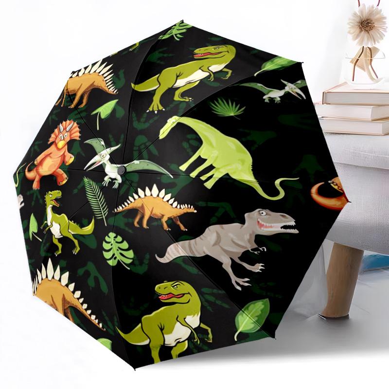 

Dinosaur Yin Yang Design Outdoor Automatic Umbrella Compact 8-Rib Lightweight Durable Everyday Carry Umbrella Outdoor Accessory Stylish Gift Women